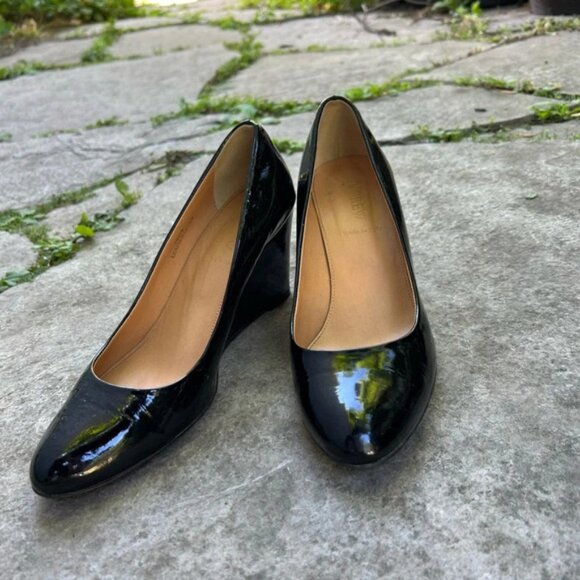 J. Crew Sylvia Patent Leather Wedges - Picture 2 of 13